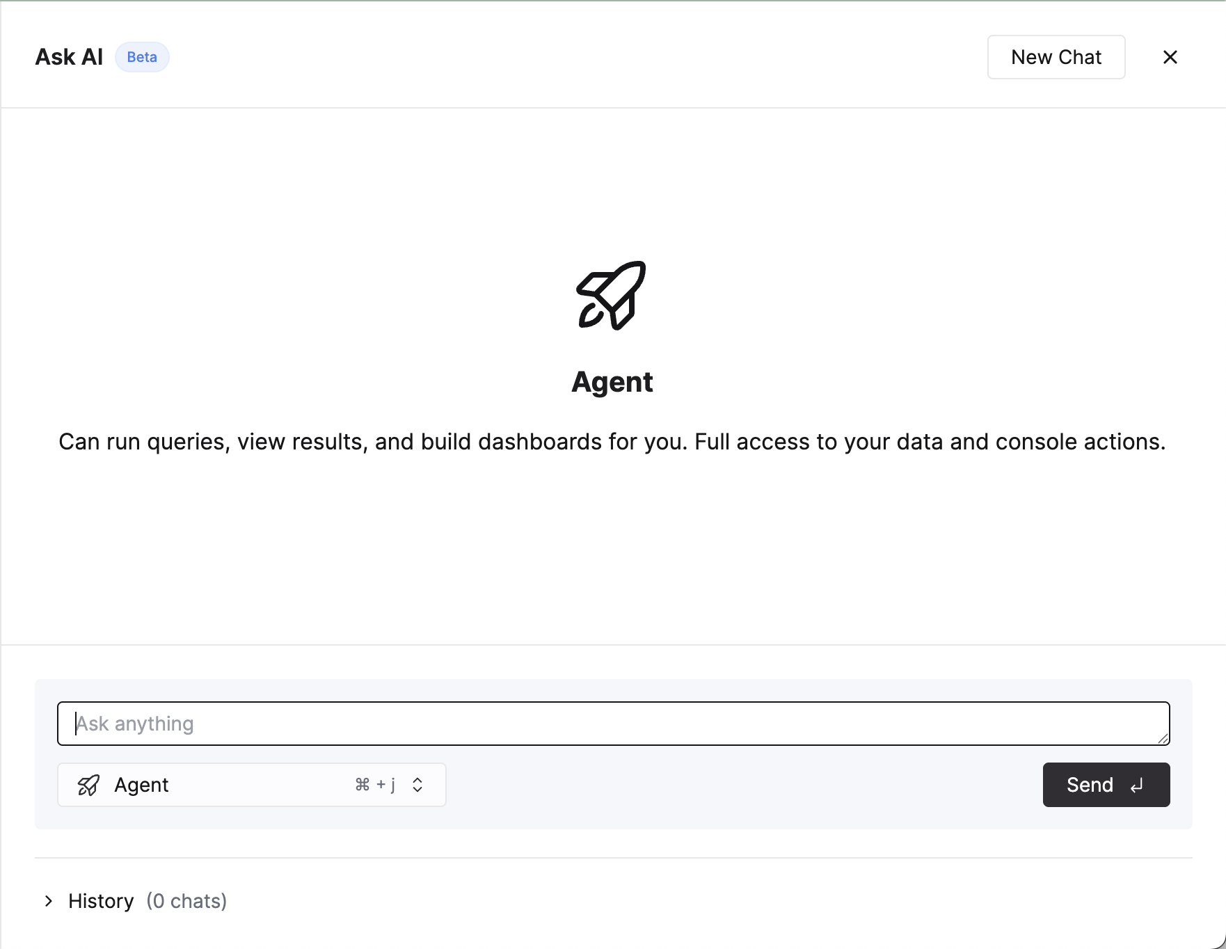 Открыть выезжающую панель AI Chat